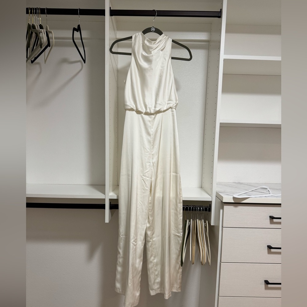Abercrombie & Fitch Cream Satin Maxi Dress